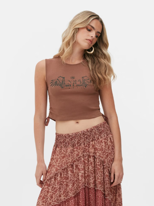 Rita Ora Tie Side Ruched Vest Top